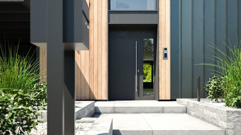 Moderner Hauseingang mit Busch-Welcome® IP System | © ABB AG BUSCH-JAEGER